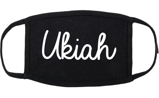 Ukiah California CA Script Cotton Face Mask Black