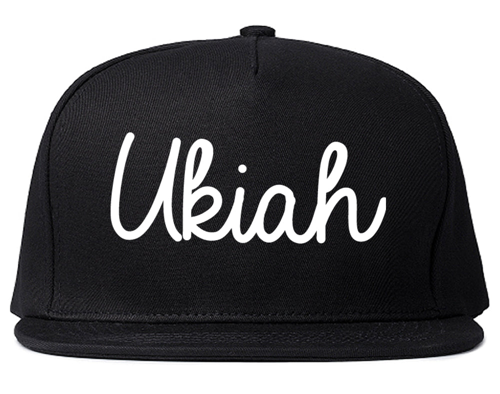Ukiah California CA Script Mens Snapback Hat Black