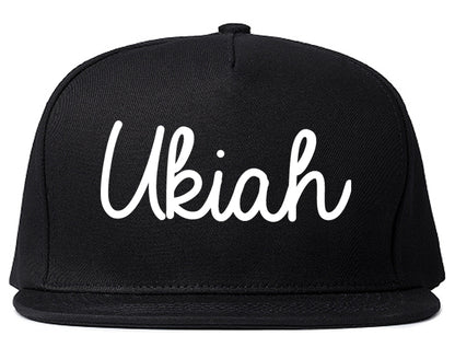 Ukiah California CA Script Mens Snapback Hat Black