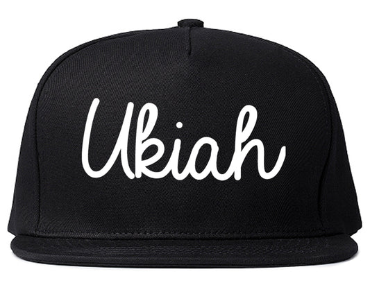 Ukiah California CA Script Mens Snapback Hat Black