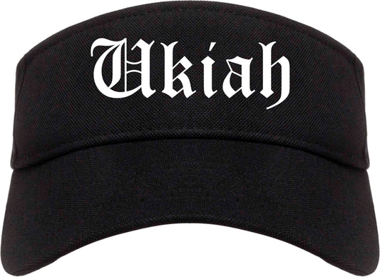 Ukiah California CA Old English Mens Visor Cap Hat Black