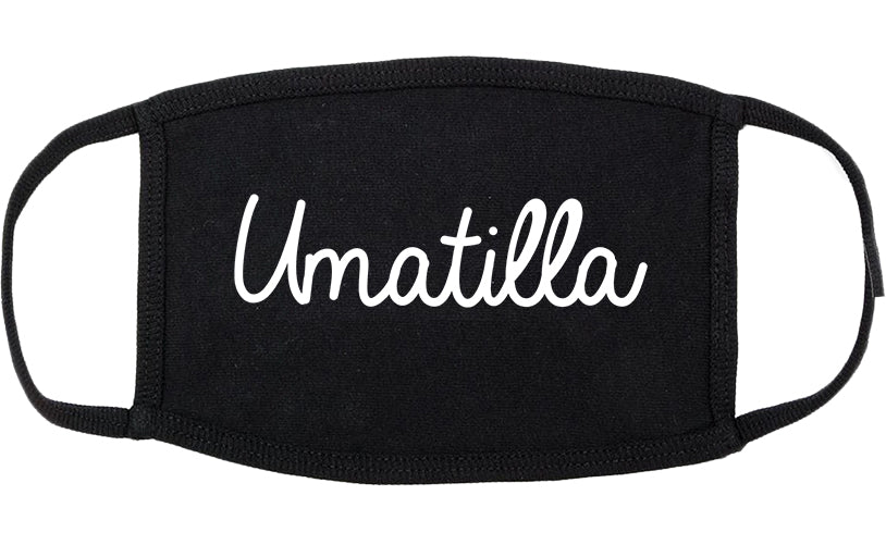 Umatilla Oregon OR Script Cotton Face Mask Black