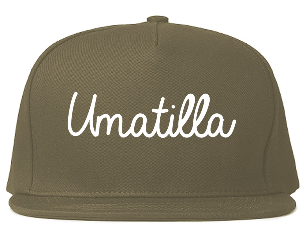 Umatilla Oregon OR Script Mens Snapback Hat Grey