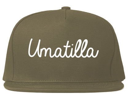 Umatilla Oregon OR Script Mens Snapback Hat Grey