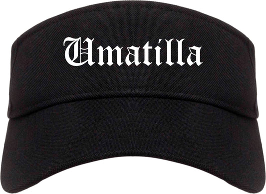 Umatilla Oregon OR Old English Mens Visor Cap Hat Black