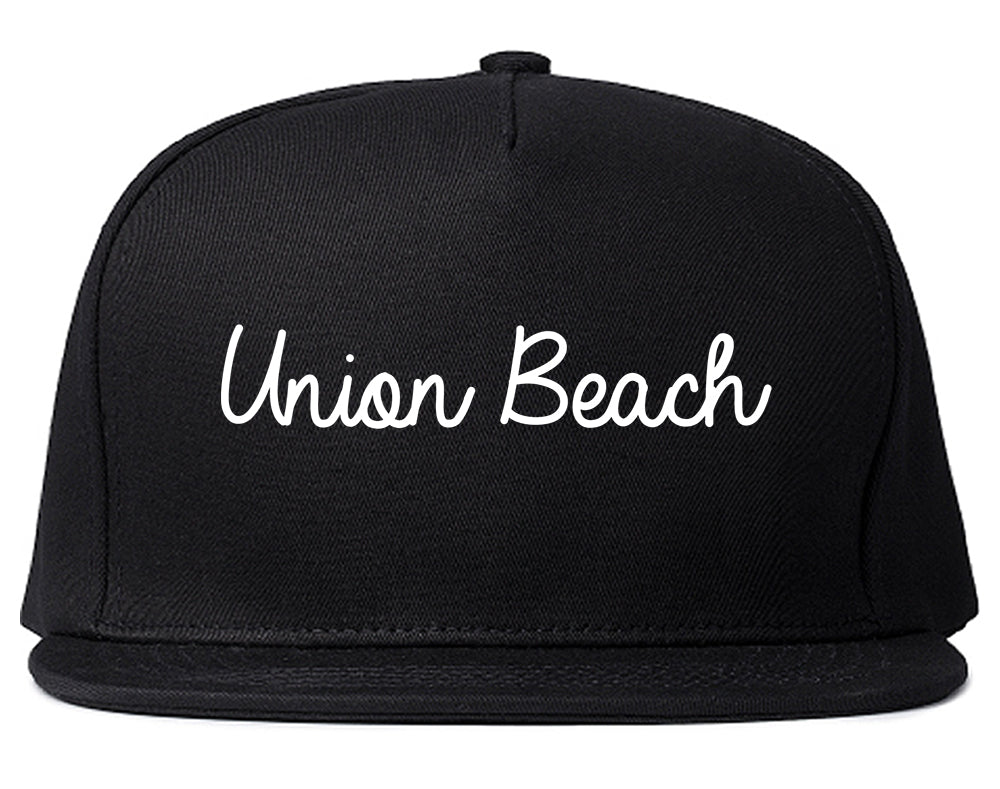 Union Beach New Jersey NJ Script Mens Snapback Hat Black