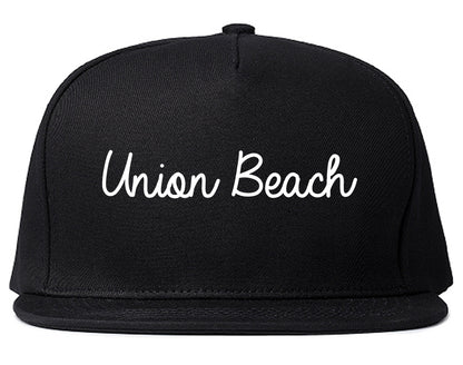 Union Beach New Jersey NJ Script Mens Snapback Hat Black
