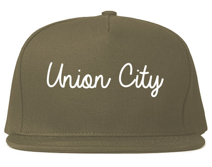 Union City California CA Script Mens Snapback Hat Grey