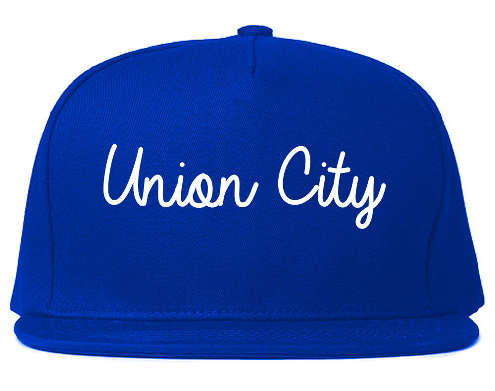 Union City California CA Script Mens Snapback Hat Royal Blue