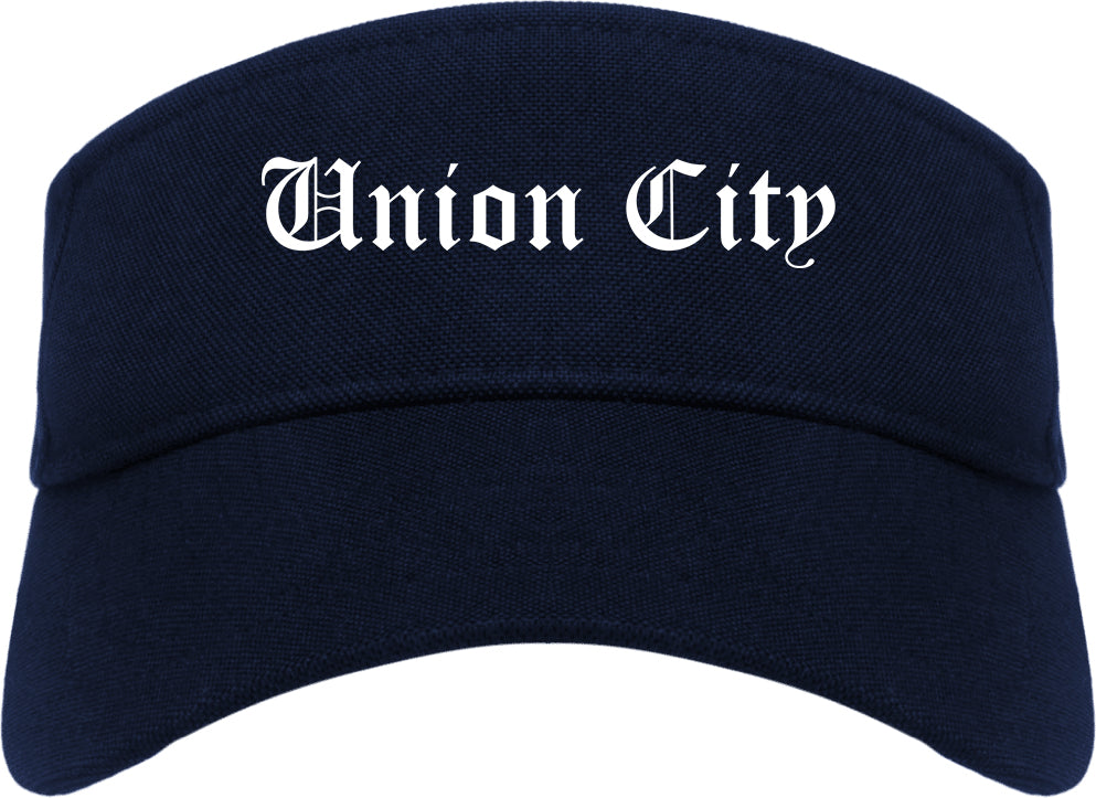 Union City California CA Old English Mens Visor Cap Hat Navy Blue