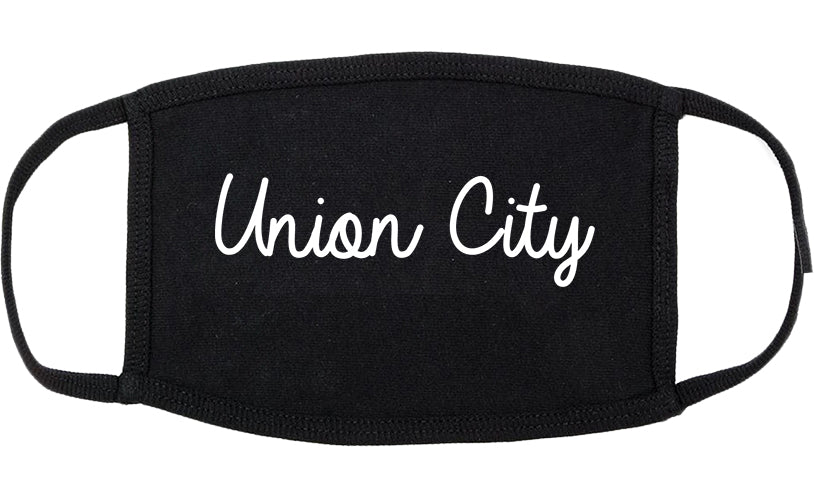 Union City Georgia GA Script Cotton Face Mask Black