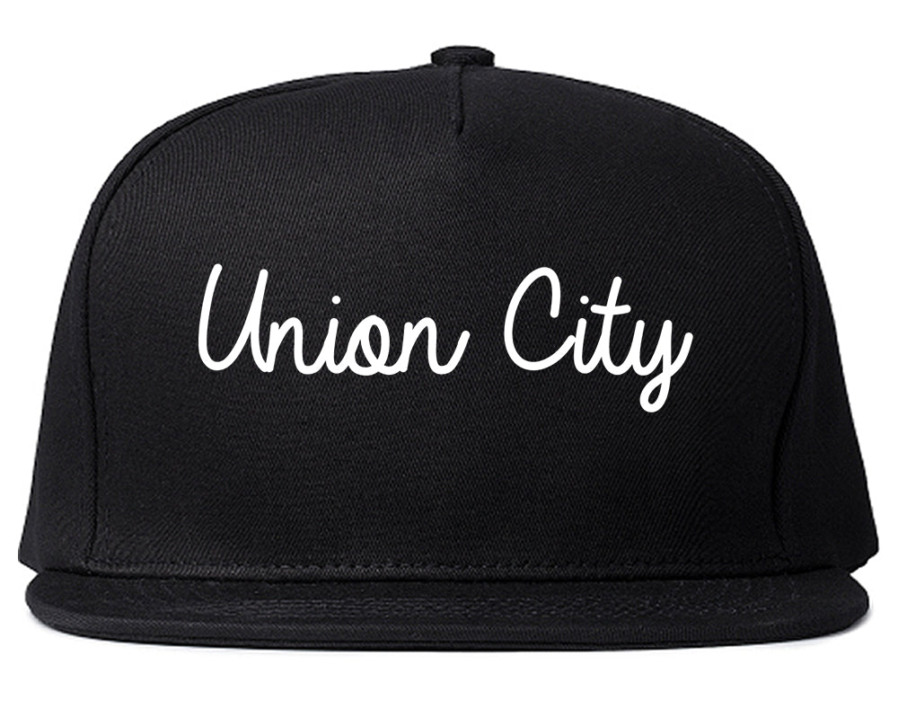 Union City Georgia GA Script Mens Snapback Hat Black