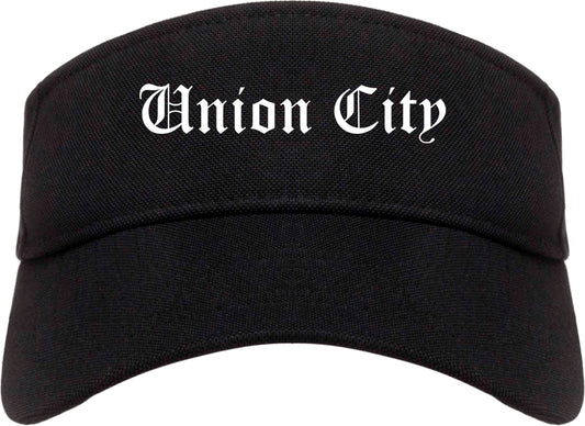 Union City Georgia GA Old English Mens Visor Cap Hat Black
