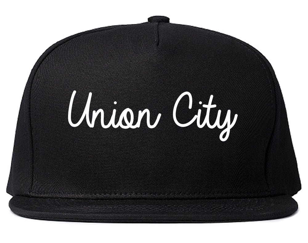 Union City New Jersey NJ Script Mens Snapback Hat Black