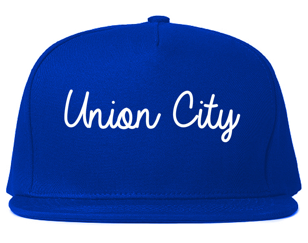 Union City Tennessee TN Script Mens Snapback Hat Royal Blue