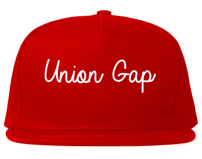 Union Gap Washington WA Script Mens Snapback Hat Red
