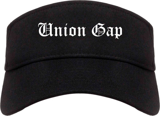 Union Gap Washington WA Old English Mens Visor Cap Hat Black