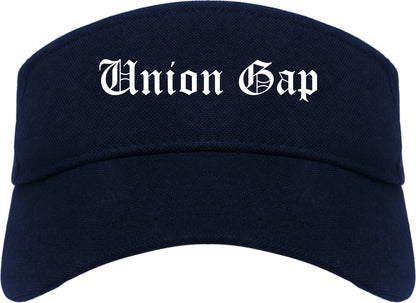 Union Gap Washington WA Old English Mens Visor Cap Hat Navy Blue