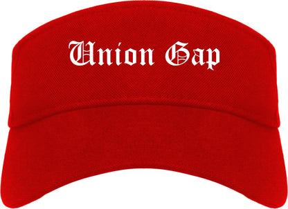 Union Gap Washington WA Old English Mens Visor Cap Hat Red