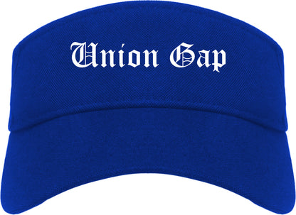 Union Gap Washington WA Old English Mens Visor Cap Hat Royal Blue