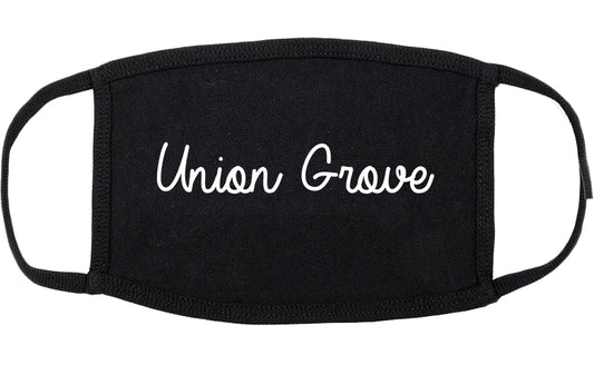Union Grove Wisconsin WI Script Cotton Face Mask Black
