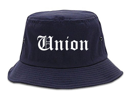 Union Ohio OH Old English Mens Bucket Hat Navy Blue