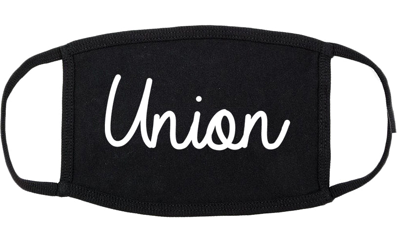 Union Ohio OH Script Cotton Face Mask Black