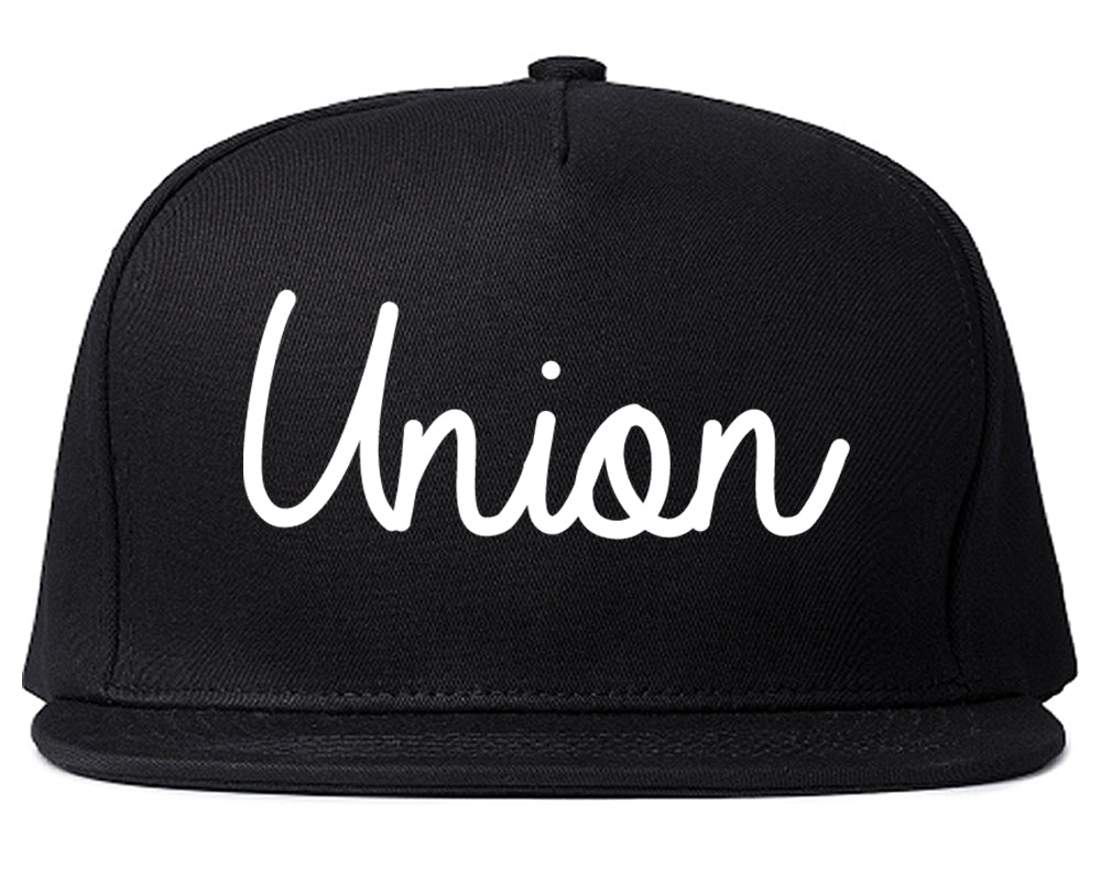 Union Ohio OH Script Mens Snapback Hat Black