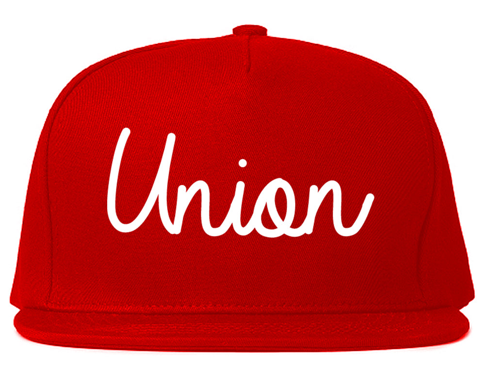 Union Ohio OH Script Mens Snapback Hat Red