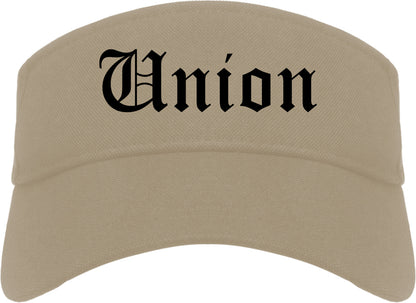 Union South Carolina SC Old English Mens Visor Cap Hat Khaki