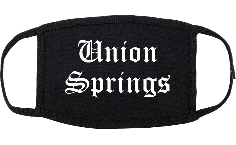 Union Springs Alabama AL Old English Cotton Face Mask Black