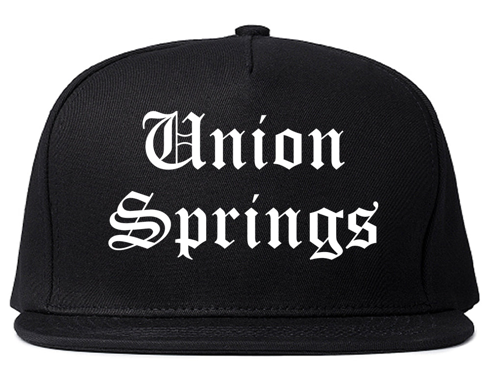 Union Springs Alabama AL Old English Mens Snapback Hat Black