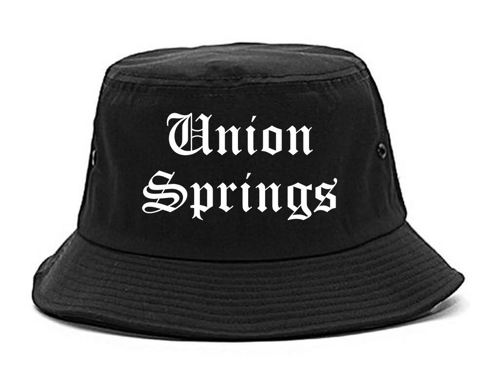 Union Springs Alabama AL Old English Mens Bucket Hat Black