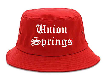 Union Springs Alabama AL Old English Mens Bucket Hat Red