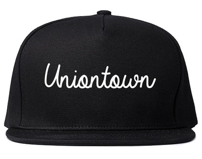 Uniontown Pennsylvania PA Script Mens Snapback Hat Black