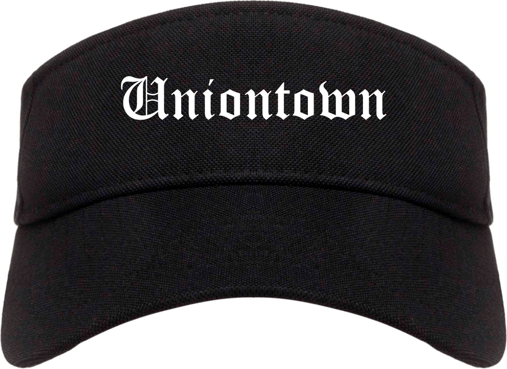 Uniontown Pennsylvania PA Old English Mens Visor Cap Hat Black