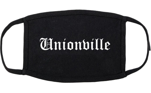 Unionville North Carolina NC Old English Cotton Face Mask Black