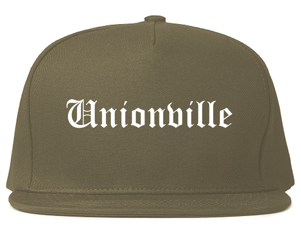 Unionville North Carolina NC Old English Mens Snapback Hat Grey