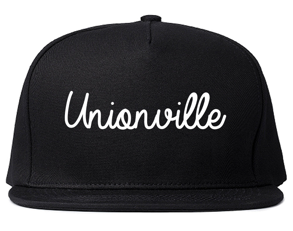 Unionville North Carolina NC Script Mens Snapback Hat Black