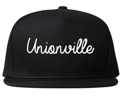 Unionville North Carolina NC Script Mens Snapback Hat Black