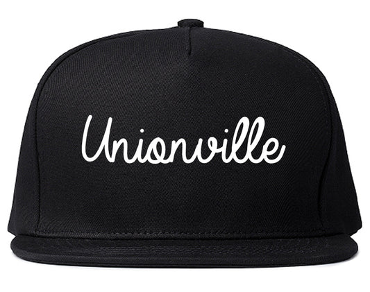 Unionville North Carolina NC Script Mens Snapback Hat Black