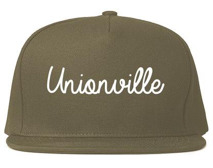 Unionville North Carolina NC Script Mens Snapback Hat Grey