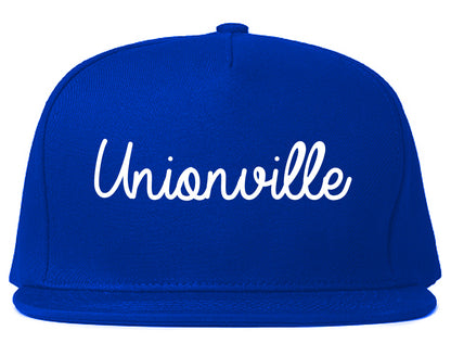 Unionville North Carolina NC Script Mens Snapback Hat Royal Blue