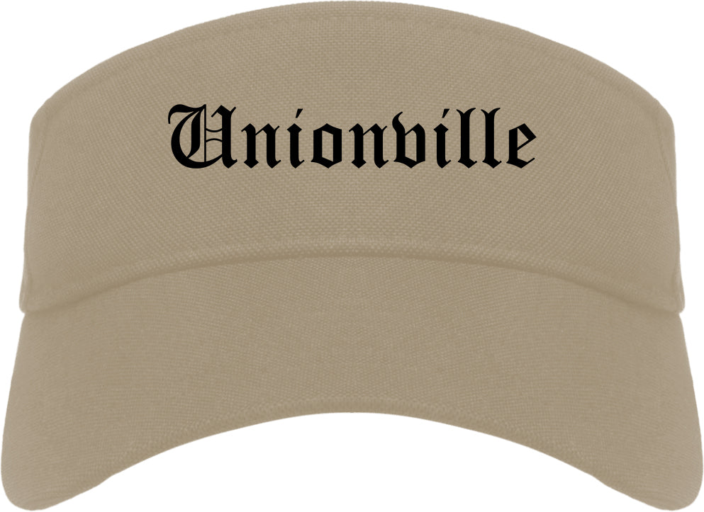 Unionville North Carolina NC Old English Mens Visor Cap Hat Khaki