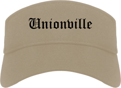 Unionville North Carolina NC Old English Mens Visor Cap Hat Khaki