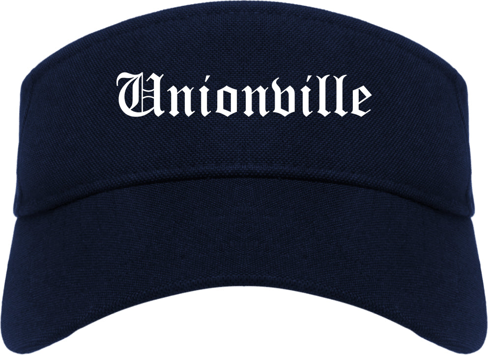 Unionville North Carolina NC Old English Mens Visor Cap Hat Navy Blue
