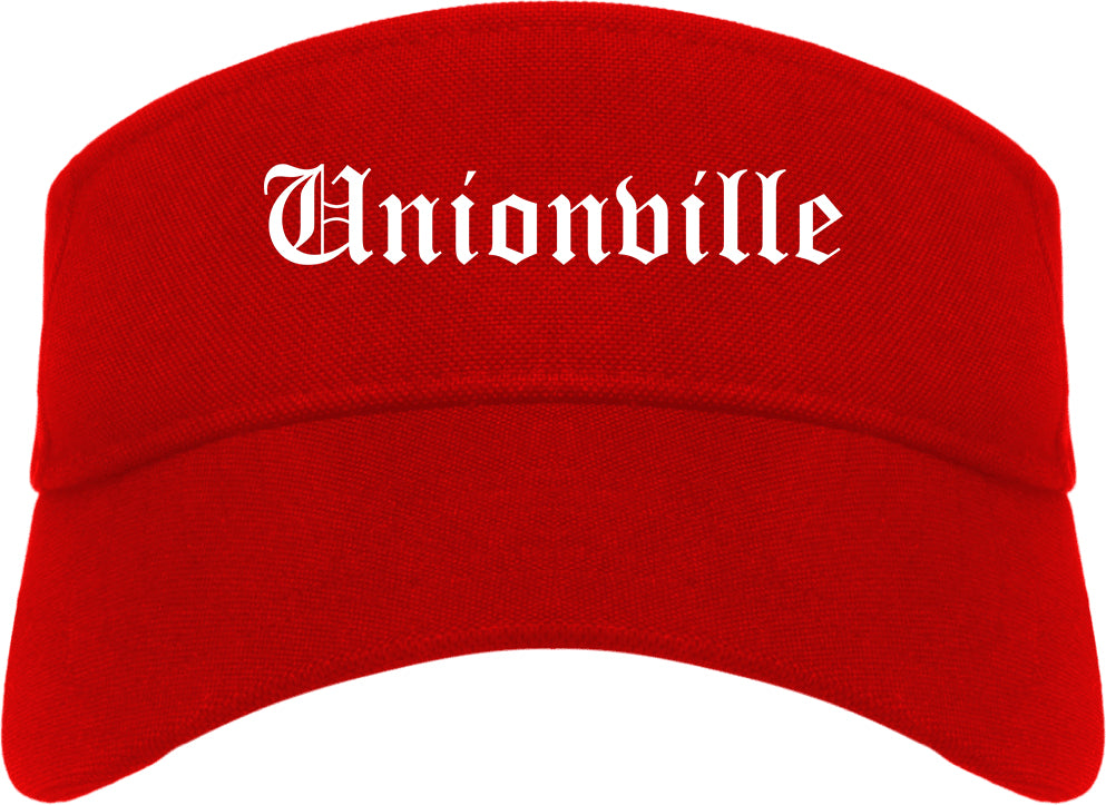 Unionville North Carolina NC Old English Mens Visor Cap Hat Red