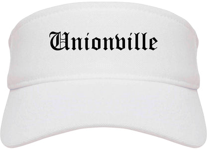 Unionville North Carolina NC Old English Mens Visor Cap Hat White