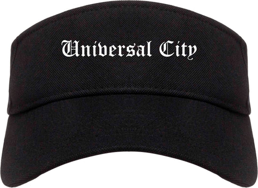 Universal City Texas TX Old English Mens Visor Cap Hat Black