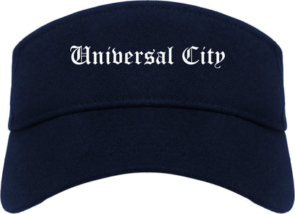 Universal City Texas TX Old English Mens Visor Cap Hat Navy Blue